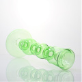 Unique Green Ball Conjoined Colored Glass Candlestick Holder