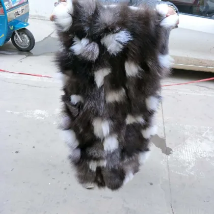 factory wholesale lynx printed Real white fox belly fur plate