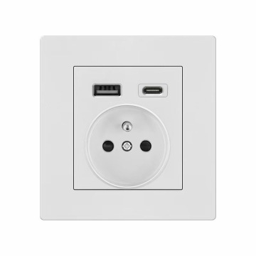 Pobite de puissance murale 16A avec double USB, AC 110V-250V, norme française, sortie de chambre intégrée