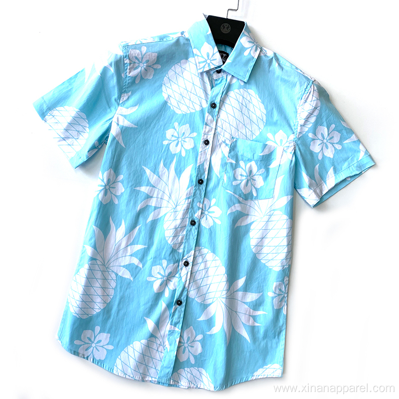 Rayon Hawaiian Shirt Digital Printing Summer Men Shirt