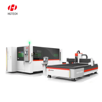 HGTECH China 2000w fiber laser CNC cutting machine