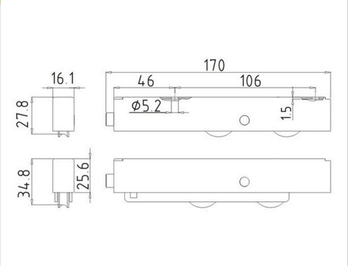 drawing for height adjustable roller