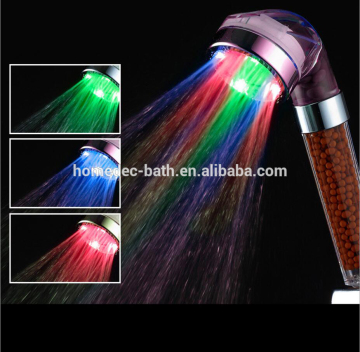 Changing Color Temperature Control Led Light Massage Shower Head