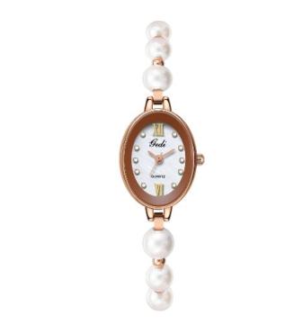 Brave Light Gedi Women's Luxury Adjustable Strap Quartz Watch with Pearl Charm