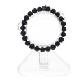 Matte Agate Black CZ Crown King pulsera para hombre moda