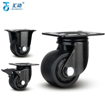 Low Gravity 2/3 Inch Black Nylon Caster Wheels for Cabinet, Furniture Trolleys, Office Chairs, and Rollers with Mute Universal Brake