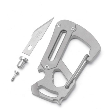 EDC Outdoor Survival Titanium Carabiner With Knife