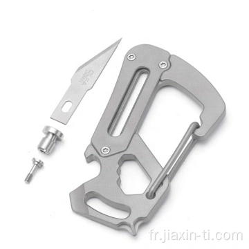 Mousqueton Porte-clés En Alliage De Titane TC4 - Léger Et Résistant - Outil EDC - Modèle KG09F