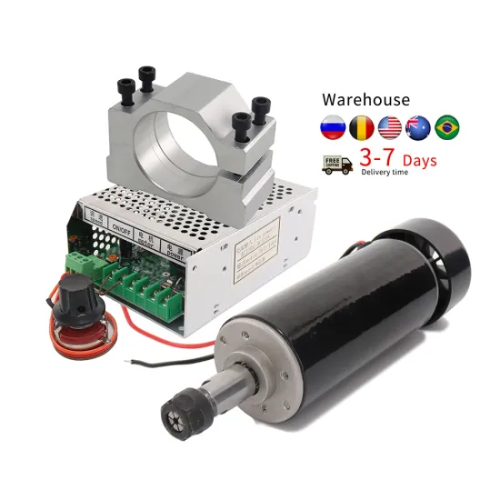 High-Power CNC Spindle Motor Kit: 500W Air Cooled Motor with 52mm Clamps and Speed Governor