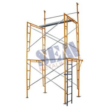 Electro-plated Wallthrough Scaffolding Frames With 42.9mm Steel Tube