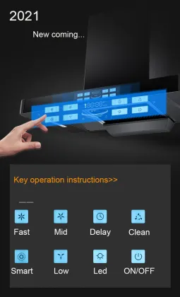 Nanno Black Large Suction 90cm T Type Range Hood for Kitchen