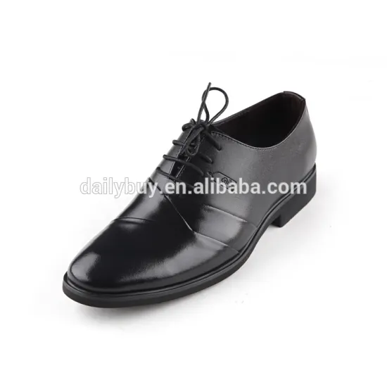 Classic design black pointed toe men leather shoes for business