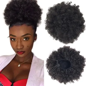 Alibaba online shopping drawstring ponytail, 100% human hair drawstring afro puff ponytail extension curly