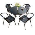 Black Tempered Glass Large Table
