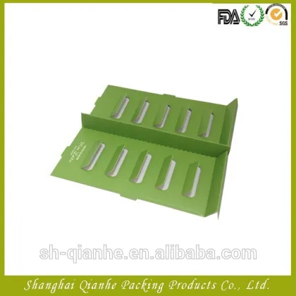 Green printed coated paper chocolate packaging box
