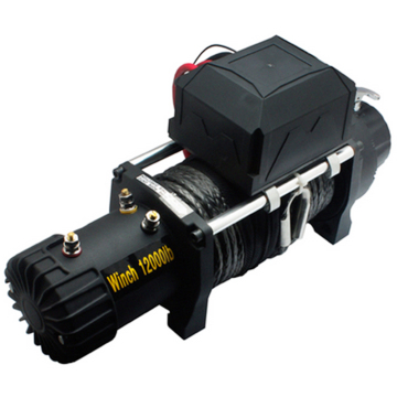 12V 12.000 libbre 4x4 verricello elettrico completamente smerigliato con corda sintetica da 85 piedi e telecomando wireless per camion, barche e veicoli fuoristrada