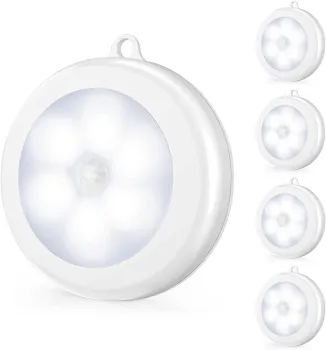 Motion Sensor LED Night Light: Cordless, Battery-Powered Wall Lamp with Magnetic Mount for Closet and More