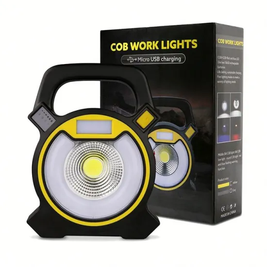 5V Rechargeable COB LED Work Lamp with Handle: Ideal for Camping and Various Work Needs