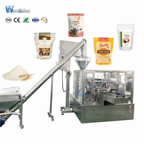Machine d'emballage de remplissage de farine de maïs de maïs à glissière