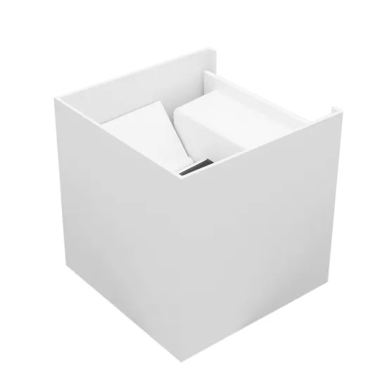 Adjustable 2000K-3000K Dimmable 2x3W Aluminum Cube Up & Down LED Wall Light with 0-120 Degree Beam Angle for Passageway Illumination