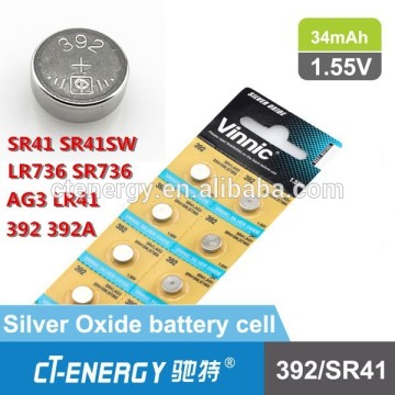 1.55v silver oxide battery SR41SW SR41 392 SG3 for watch