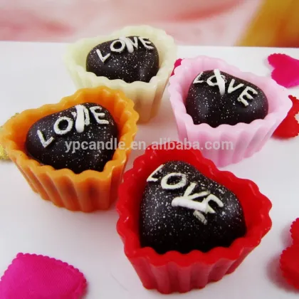 heart dark chocolate candles
