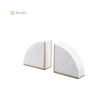2024 New Arrivals Huaxu Calacatta Bianco White Marble Bookend
