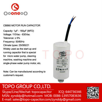 ac motor capacitors with Twin-core(Bipolar) cable