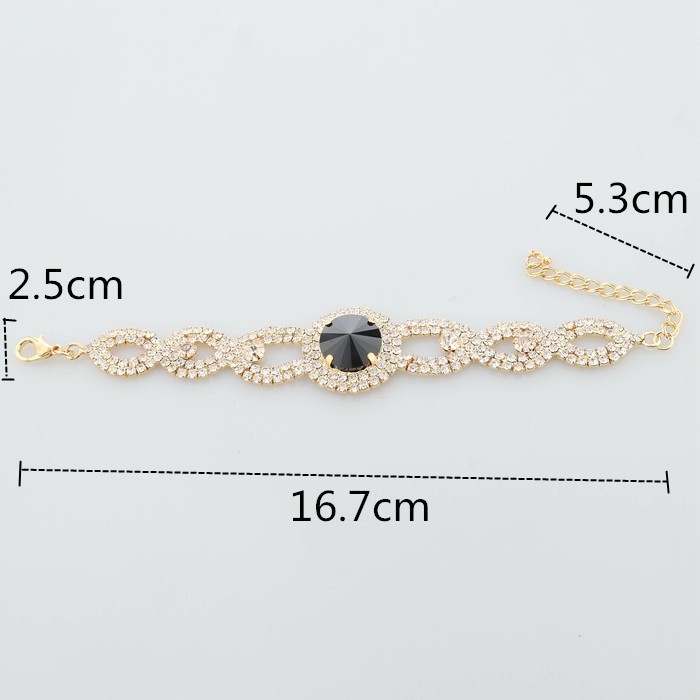 Gold Plated Rhinestone Crystal Bracelet Wedding