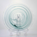 Wholesale Green Colored Cloudy Glass Tableware Dish Plate