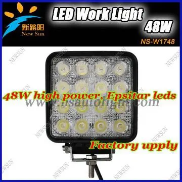 Square 48W Led work lamp 24V, 24v work lamp led, work led lamp for SUV