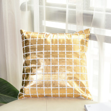 Beige diamond lattice geometric design pillowcase pillow