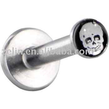316L skull design labret lip stud body jewelry