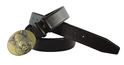 Pig Metal Buckle PU Leather Man Belts