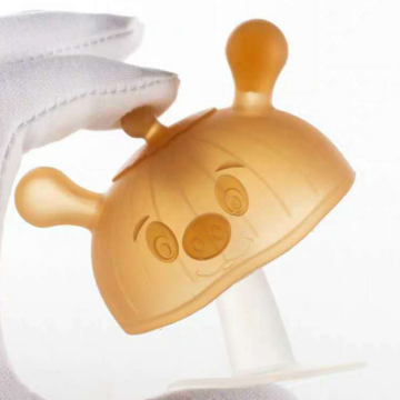 Teether hình silicon hình heo con với cốc hút