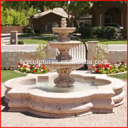 Travertine stone garden ornaments garden decor water fountain