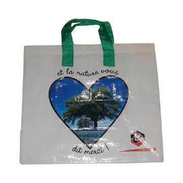 White PP Woven Bag with PP Webbing Handle