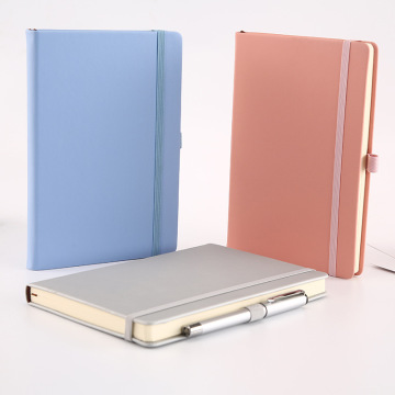 Customized 2023 A5 Business Office Hardcover Binding Pink Leather Full Color Printing Journal Notebook