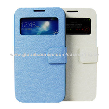 Leather Cases for Samsung Galaxy S4/S5, PU Leather Material with Silk Texture