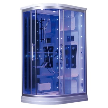 Baño de vapor con ducha combinada con puerta de vidrio templado