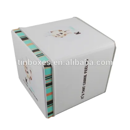 New design Square gift cookie tin box
