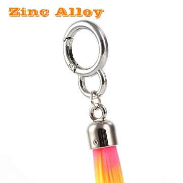 Custom BPA Free Mix Color Silicone Tassel Keychain