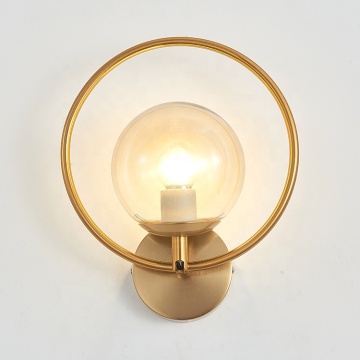 Modern Elegant Glass Shade Metal Wall Lamp for Luxurious Interiors