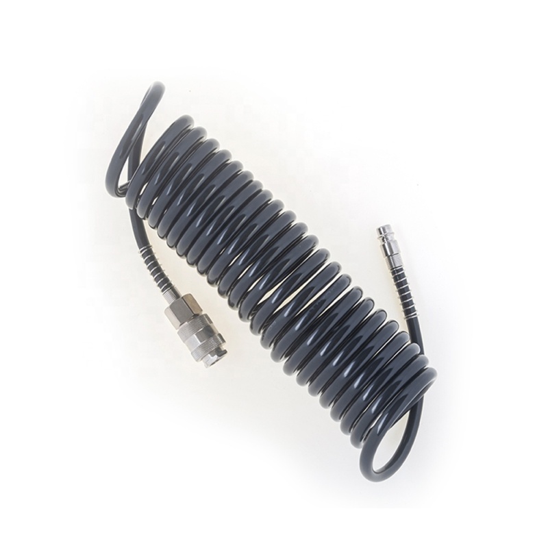 High Pressure 5x8mm PU Polyurethane Flexible Spring Tubing Hose Pipe with Quick Connector: Durable and Efficient Fitting Solutio