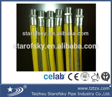 3/8"-1" EN14800 stainless steel braided gas hose with pvc covering
