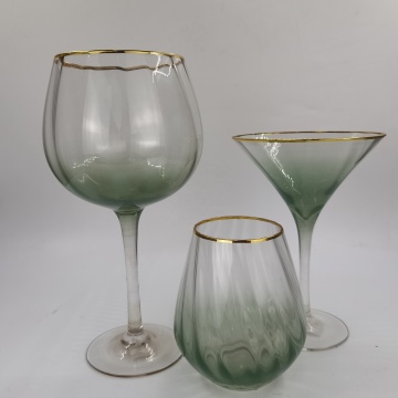 custom spraying colored gin glass cup set