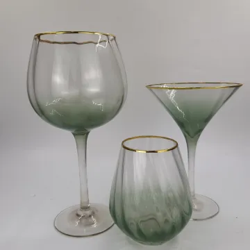 custom spraying colored gin glass cup set