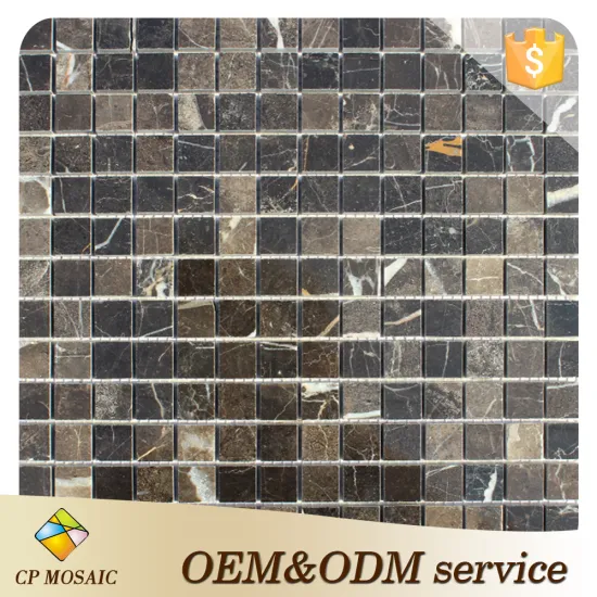 Foshan Factory Cheap Price Dark Emperador Marble Stone Mosaic Tile