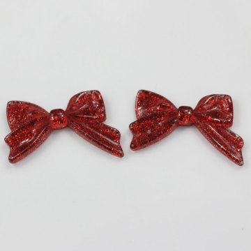 Glitzer Funken Innen Harz Bowknot Shaped Flatback Charms Haarschmuck Kleidung Dekor Für Mädchen DIY Spacer