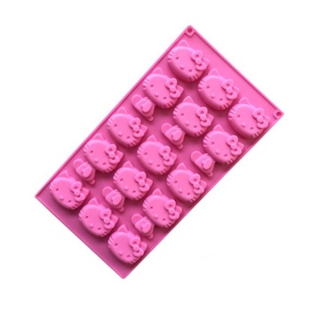 025 Katzen Gesichtsnahrungsmittel -Silikon -Schokoladenform für die Kuchendekoration ausgesetzt